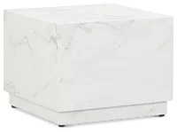 Vilano White Square End Table