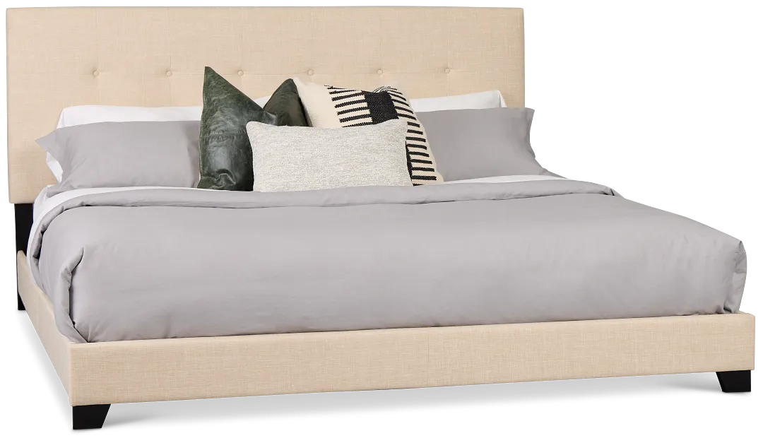 Flagler Beige Uph Panel Bed