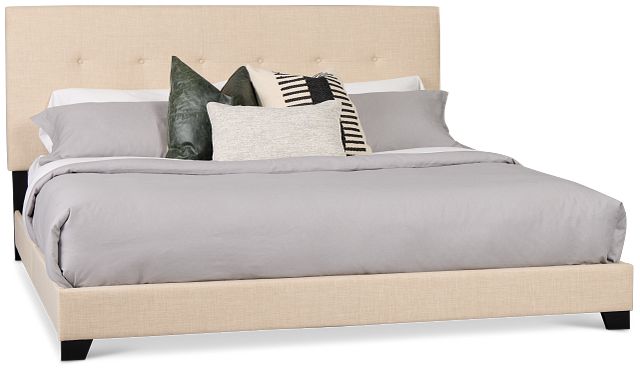 Flagler Beige Uph Panel Bed