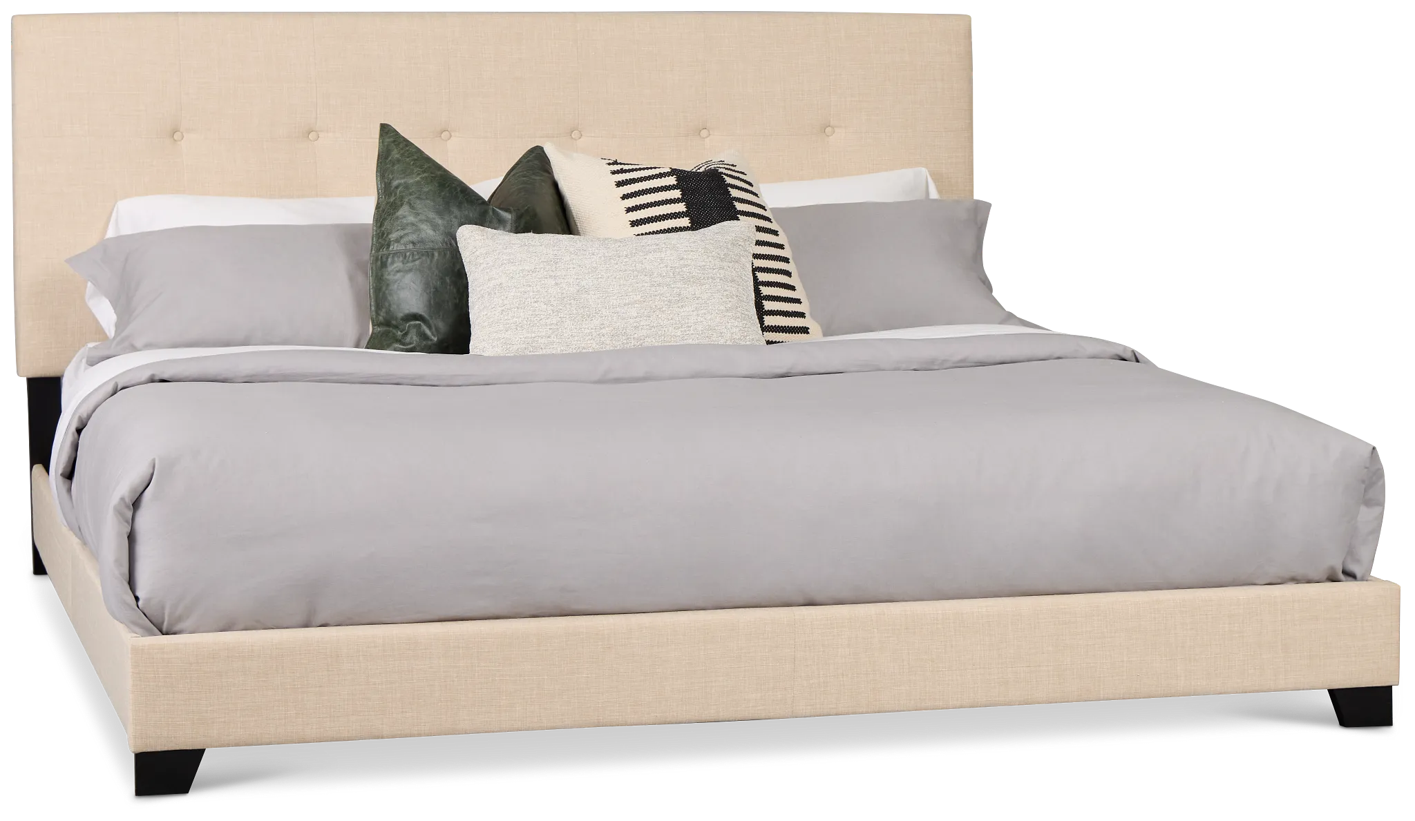 Flagler Beige Uph Panel Bed