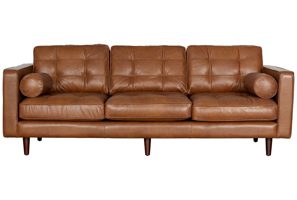Encino Medium Brown Leather Sofa