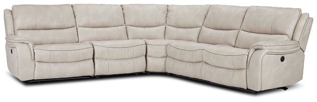 Dober Beige Micro Small Two-arm Power Reclining Sectional (1)