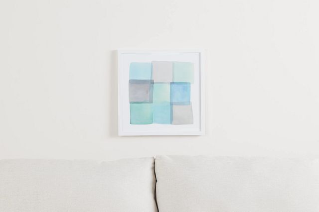 Tiles Blue Framed Wall Art