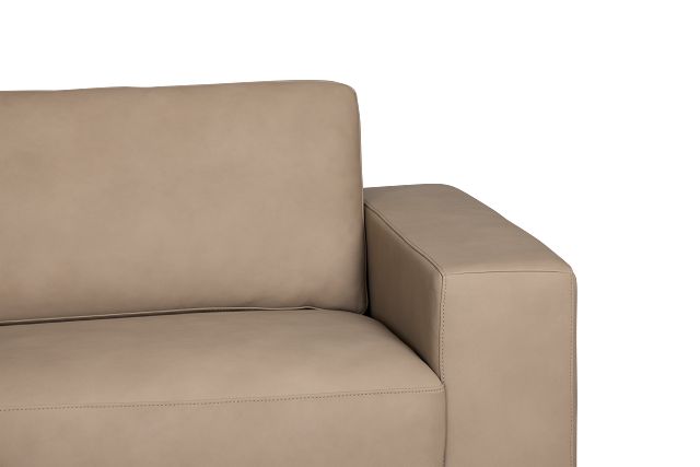 Kellan Taupe Leather Small Two-arm Sectional