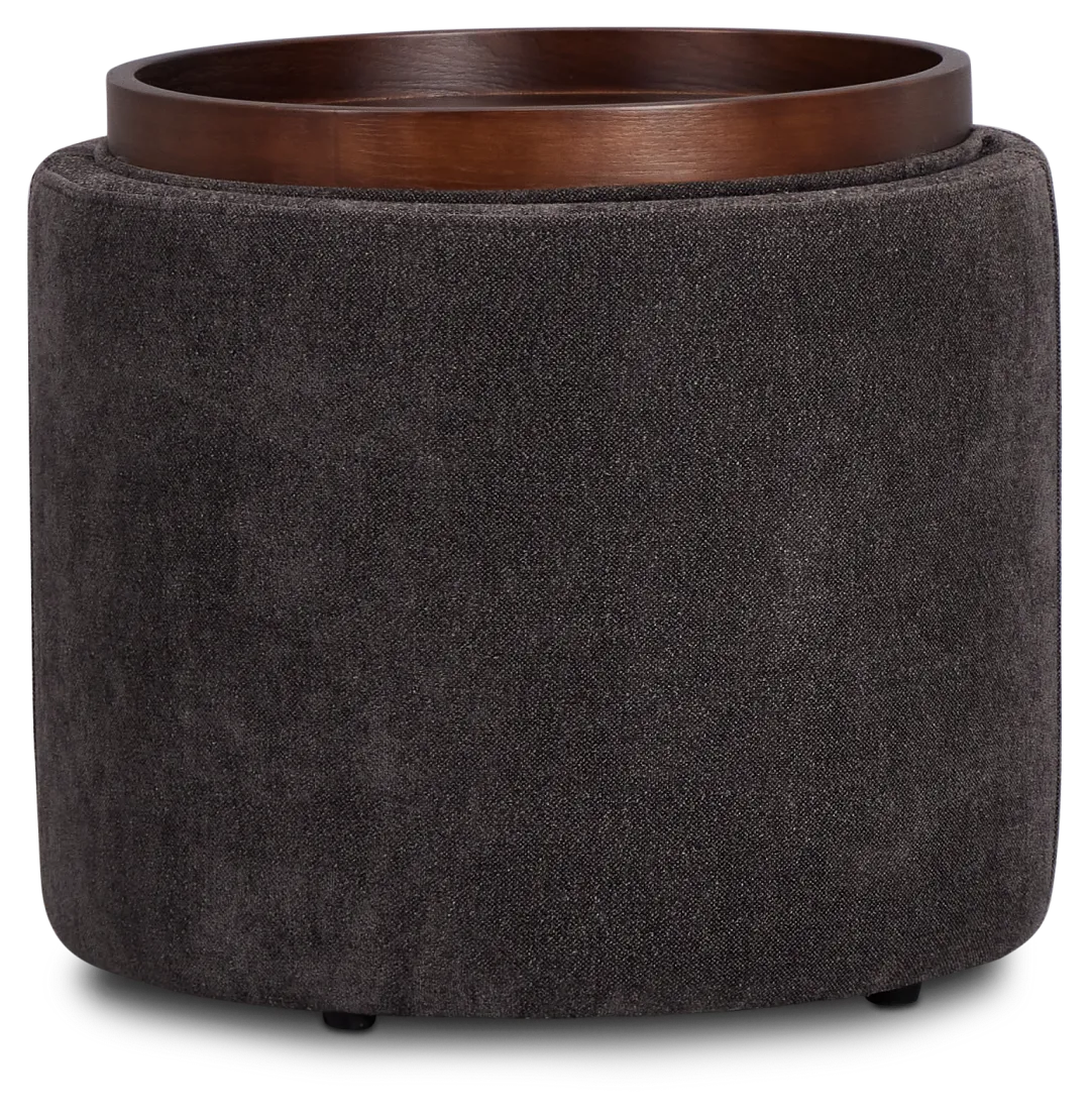 Kristen Dark Gray Small Storage Accent Ottoman