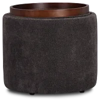 Kristen Dark Gray Small Storage Accent Ottoman