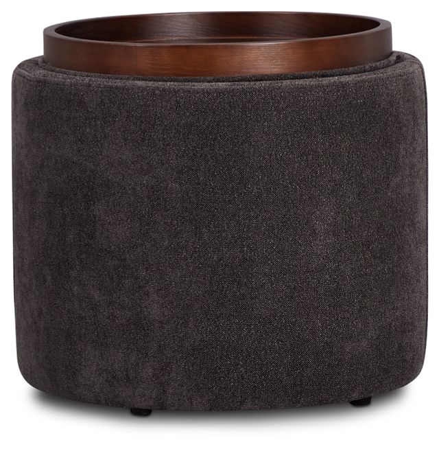 Kristen Dark Gray Small Storage Accent Ottoman