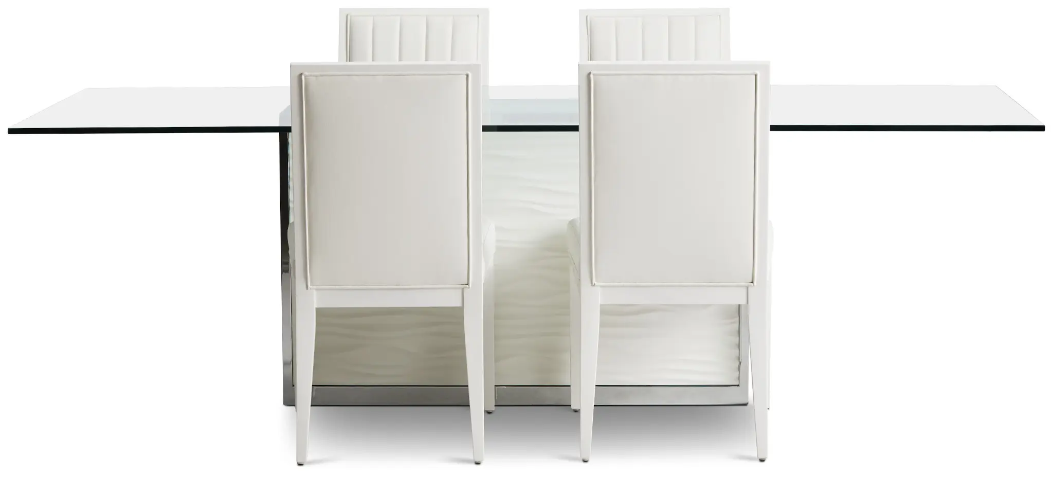 Ocean Drive 100" Glass Table & 4 Wood Chairs Ocean Drive 100" Glass Table & 4 Wood Chairs