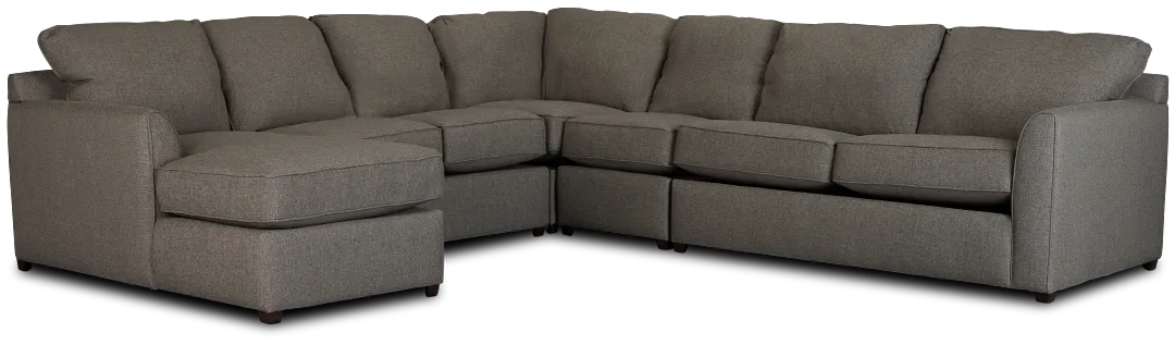 Asheville Brown Fabric Left Chaise Memory Foam Sleeper Sectional