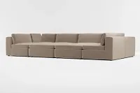 Destin Joya Beige Velvet 8-piece Pit Sectional