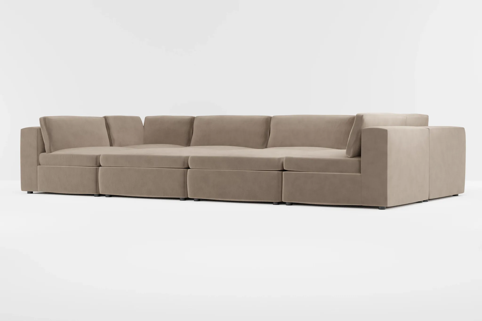 Destin Joya Beige Velvet 8-piece Pit Sectional