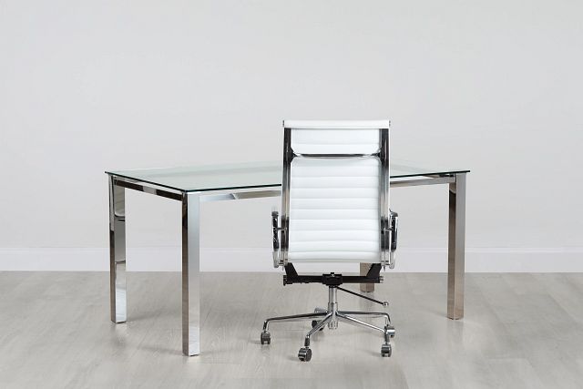 glass desk and chair