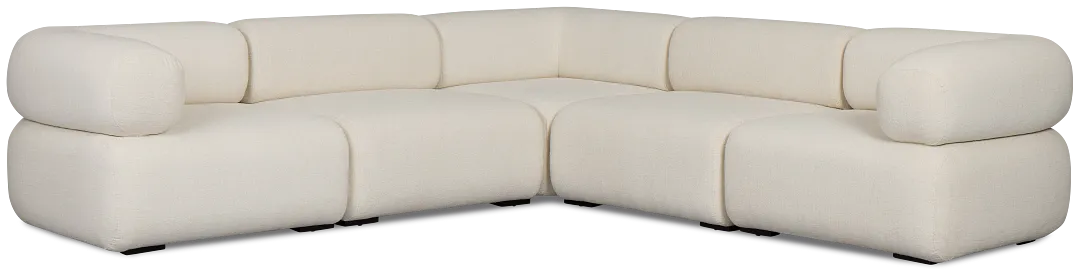Celeste Light Beige Fabric 5-piece Modular Sectional