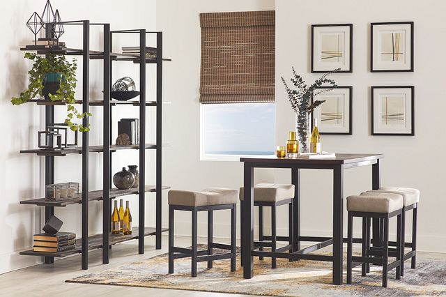 Roland Light Tone High Table & 4 Stools