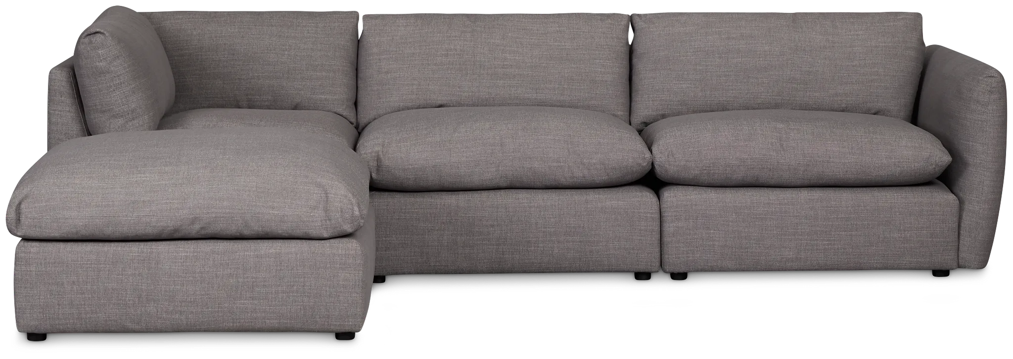 Serena Gray Fabric 4-piece Left Facing Bumper Sectional