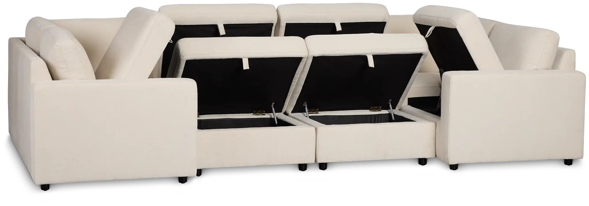 Addie Beige Fabric 8-piece Pit Storage Sectional Addie Beige Fabric 8-piece Pit Storage Sectional