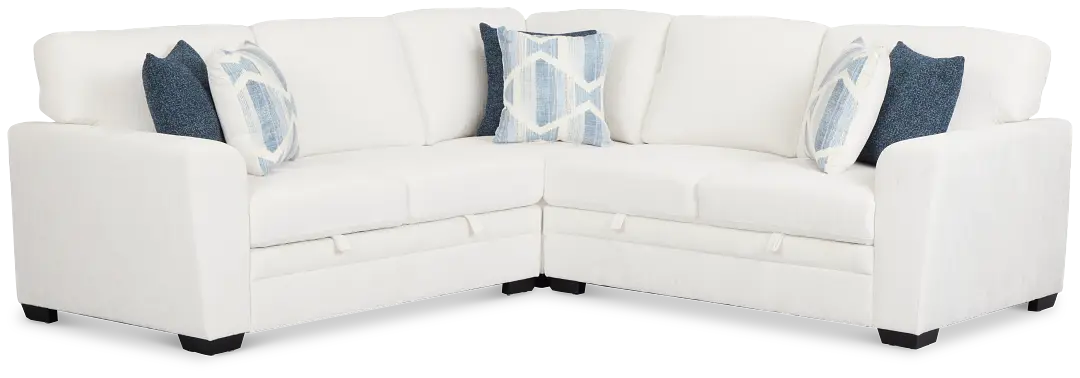 Everly White Fabric Small 2-arm Storage Sectional Everly White Fabric Small 2-arm Storage Sectional
