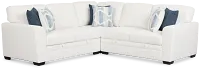 Everly White Fabric Small 2-arm Storage Sectional