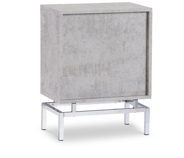 Eden Light Gray Chrome 2-drawer Nightstand