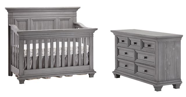 light grey crib