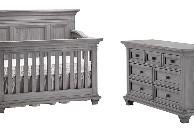 light grey crib