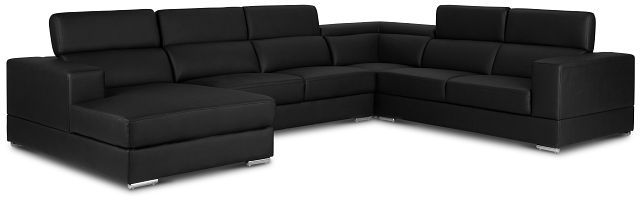 Maxwell Black Micro Large Left Chaise Sectional