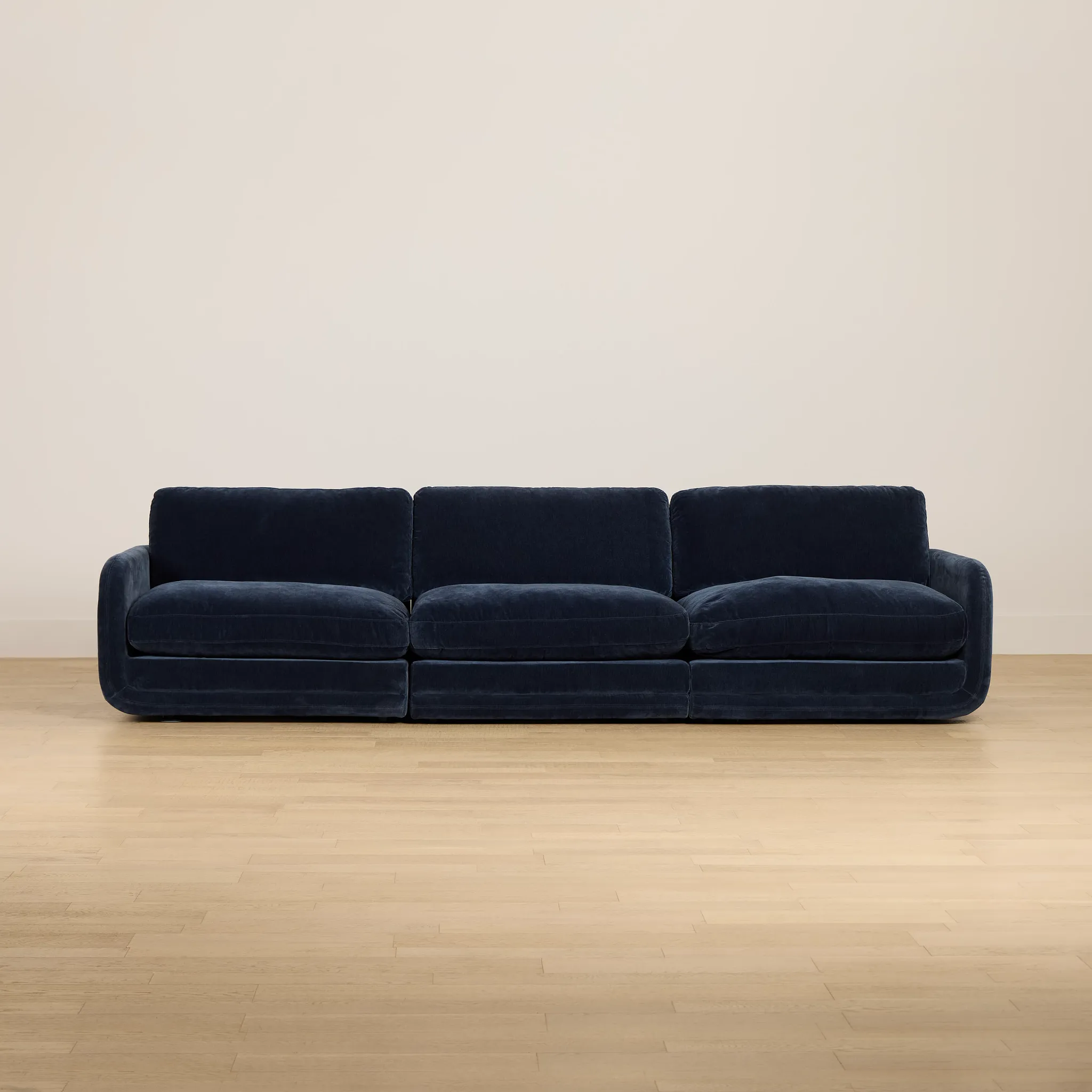 Jules Dark Blue Velvet 3 Piece Modular Sofa