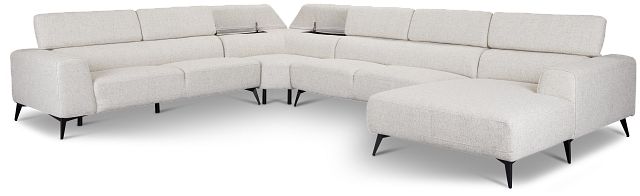 Alina Beige Fabric Medium Right Chaise Sectional