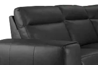 Elba Dark Gray Leather Medium Dual Power Right Chaise Sectional