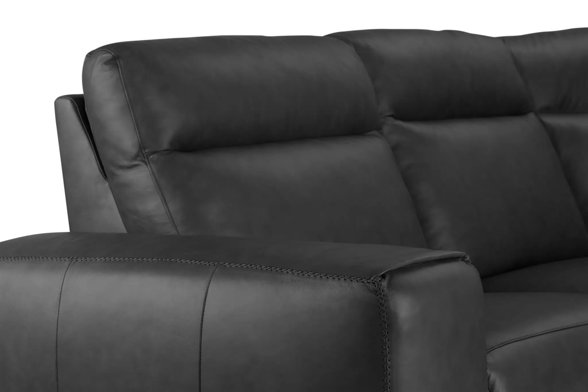 Elba Dark Gray Leather Medium Dual Power Right Chaise Sectional Elba Dark Gray Leather Medium Dual Power Right Chaise Sectional