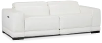 Lombardy White Micro Power Reclining Sofa
