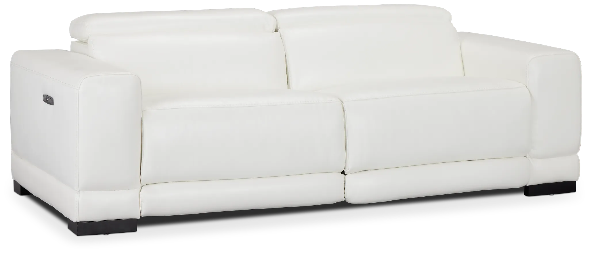 Lombardy White Micro Power Reclining Sofa