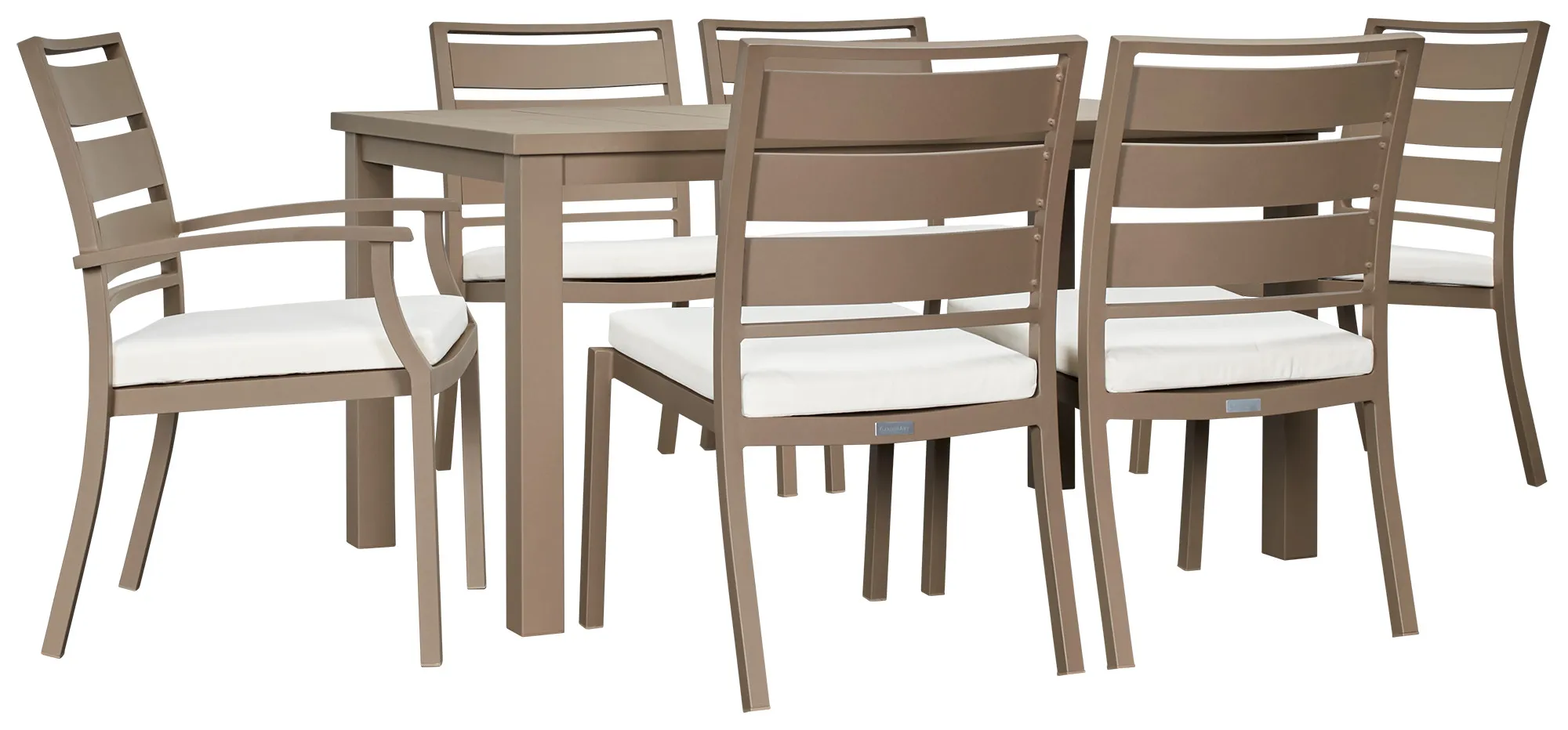 Raleigh White 58" Rectangular Table & 4 Cushioned Chairs