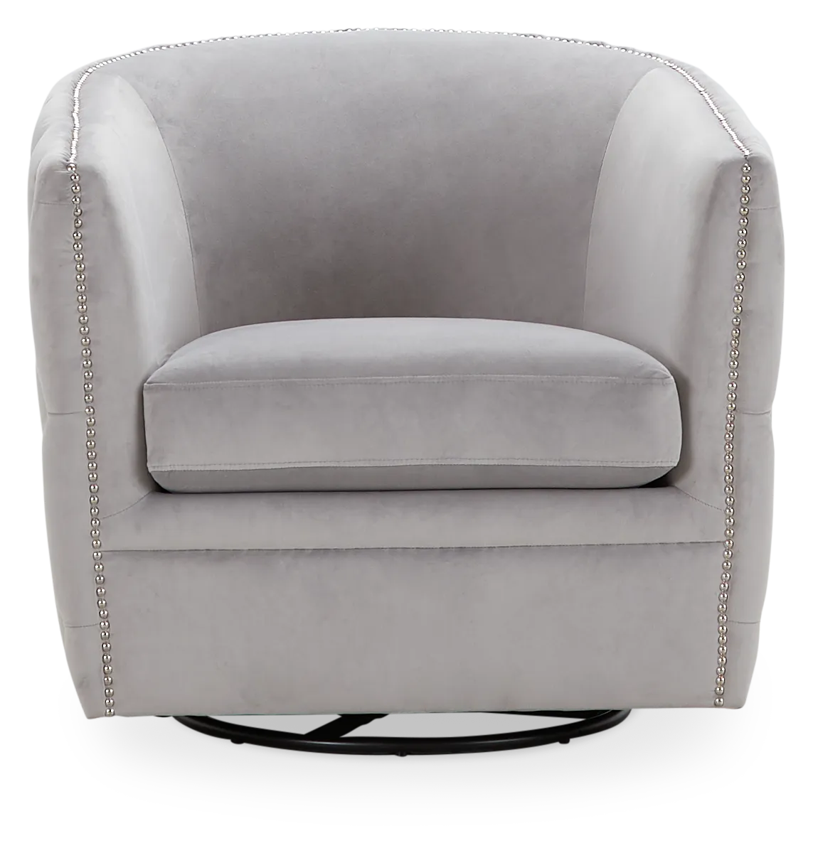 Naomi Gray Micro Swivel Accent Chair