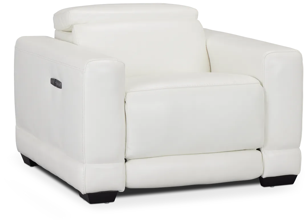 Lombardy White Micro Power Recliner