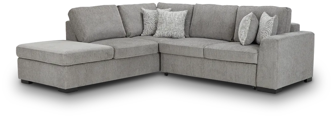 Blakely Gray Fabric Small Left Bumper Sleeper Sectional