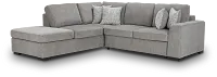 Blakely Gray Fabric Small Left Bumper Sleeper Sectional