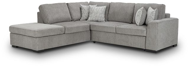 Blakely Gray Fabric Small Left Bumper Sleeper Sectional