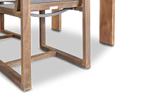 Linear Teak 102" Teak Table & 4 Teak Sling Side Chairs