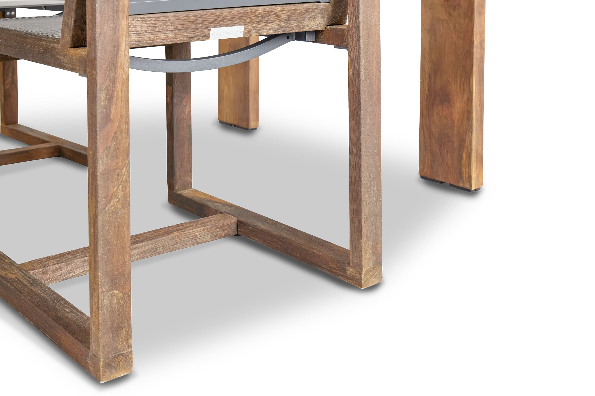 Linear Teak 102" Teak Table & 4 Teak Sling Side Chairs