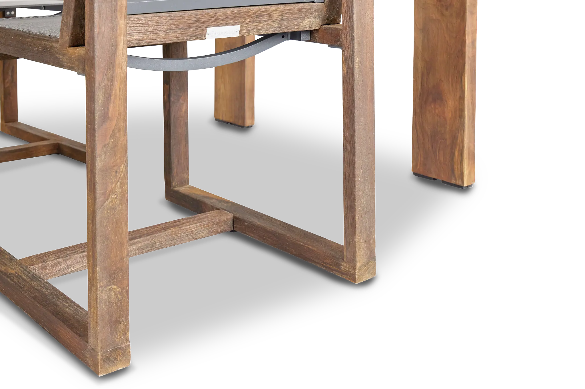 Linear Teak 102" Teak Table & 4 Teak Sling Side Chairs Linear Teak 102" Teak Table & 4 Teak Sling Side Chairs