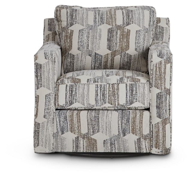 Millie Gray Fabric Swivel Accent Chair