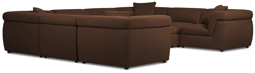 Aria Dark Brown Micro Immersive 10-piece Modular Sectional W/4 Speakers