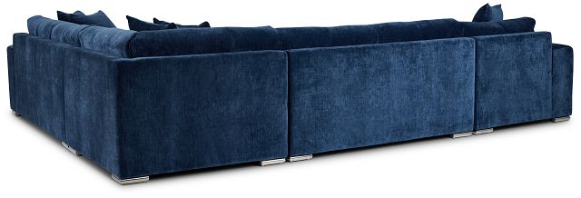 Brielle Blue Fabric Medium Left Chaise Sectional