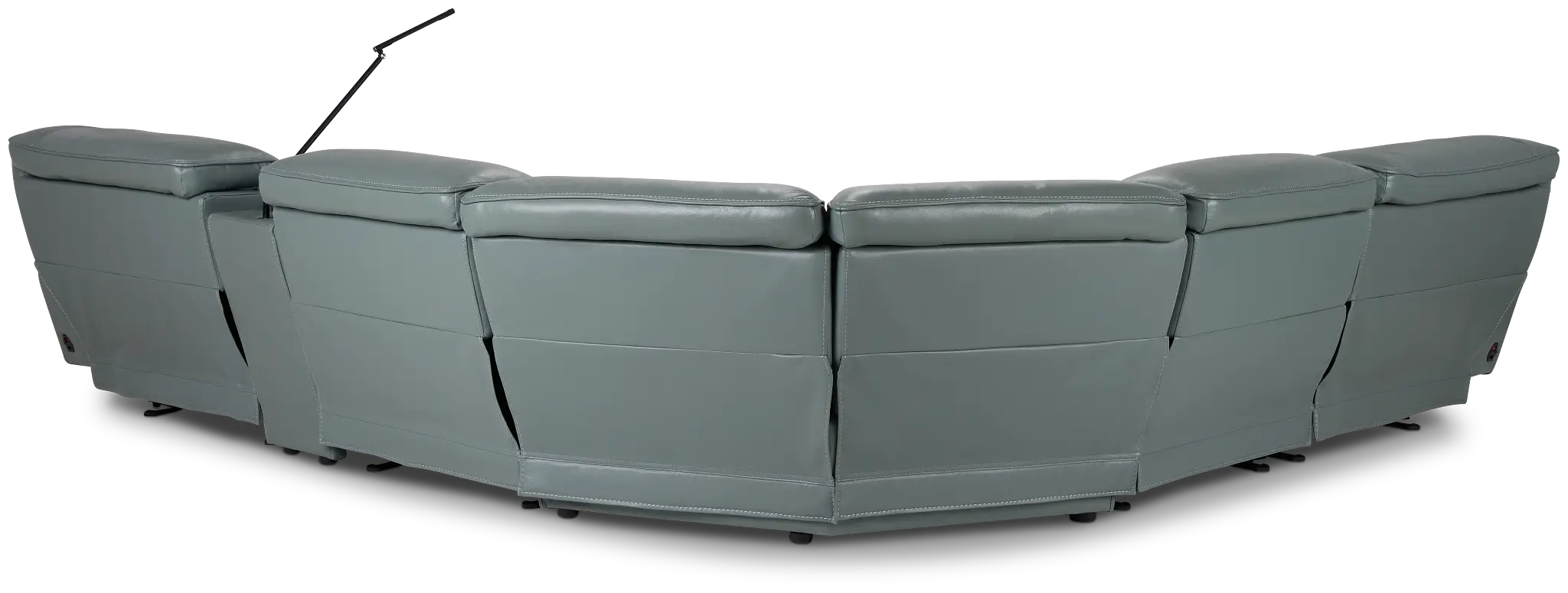Reign Green Lthr/vinyl Medium Triple Power 2-arm Sectional Reign Green Lthr/vinyl Medium Triple Power 2-arm Sectional