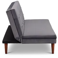 Ellie Dark Gray Velvet Sofa Futon