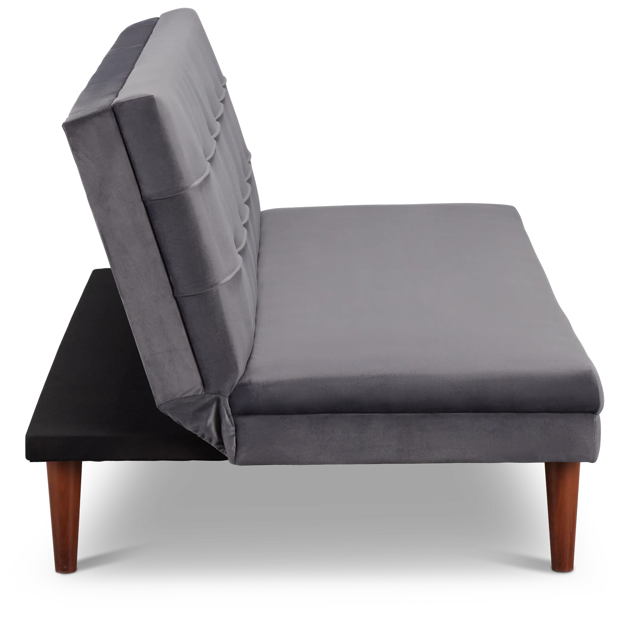 Ellie Dark Gray Velvet Sofa Futon