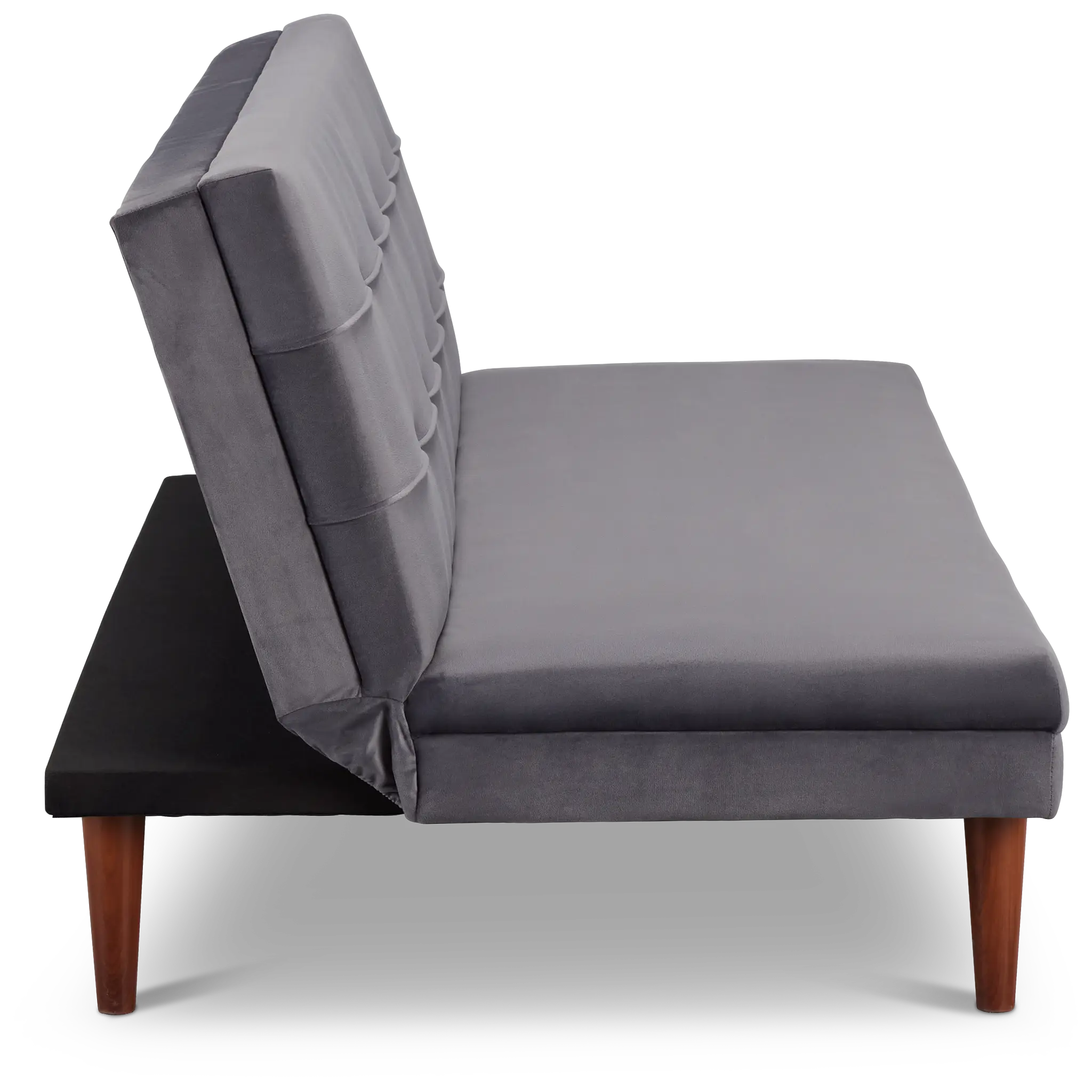Ellie Dark Gray Velvet Sofa Futon Ellie Dark Gray Velvet Sofa Futon