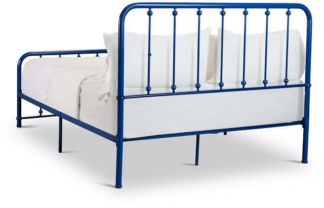 Rory Blue Metal Panel Bed