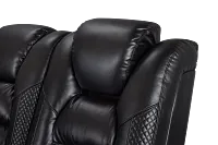 Troy Black Micro Small Dual Power Reclining Two-arm Sectional